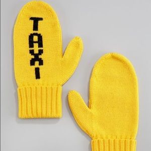 Kate Spade Yellow Knit Taxi Mittens